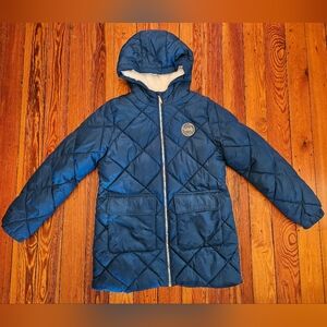 Limited Too girls puffer jacket sherpa xl 14 16 dark blue extra large
